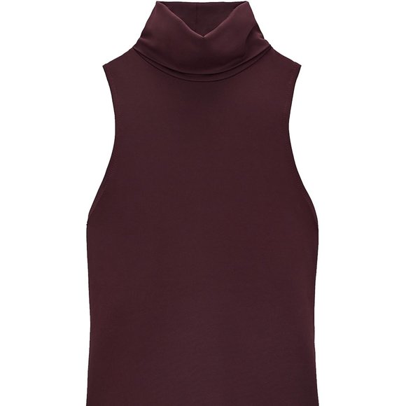 ZARA BURGUNDY WINE SPANDEX STRECH SLEEVELESS BODYSUIT - Picture 4 of 7